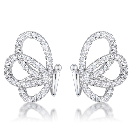 .45 Ct CZ Butterfly Stud Earrings